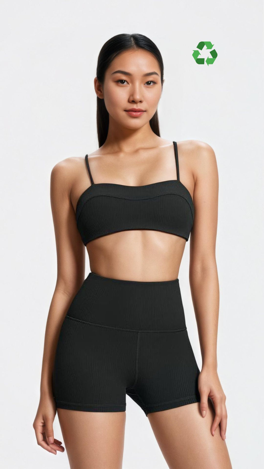 EcoLuxe Rib Strappy Bra