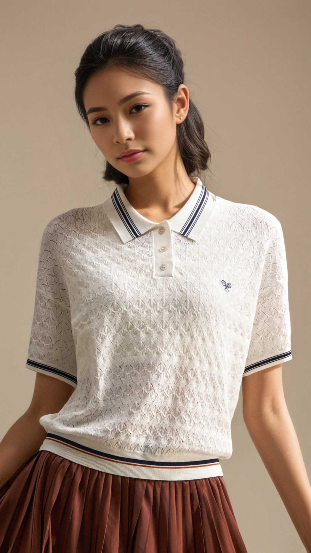Retro Jacquard Polo – Court Edition