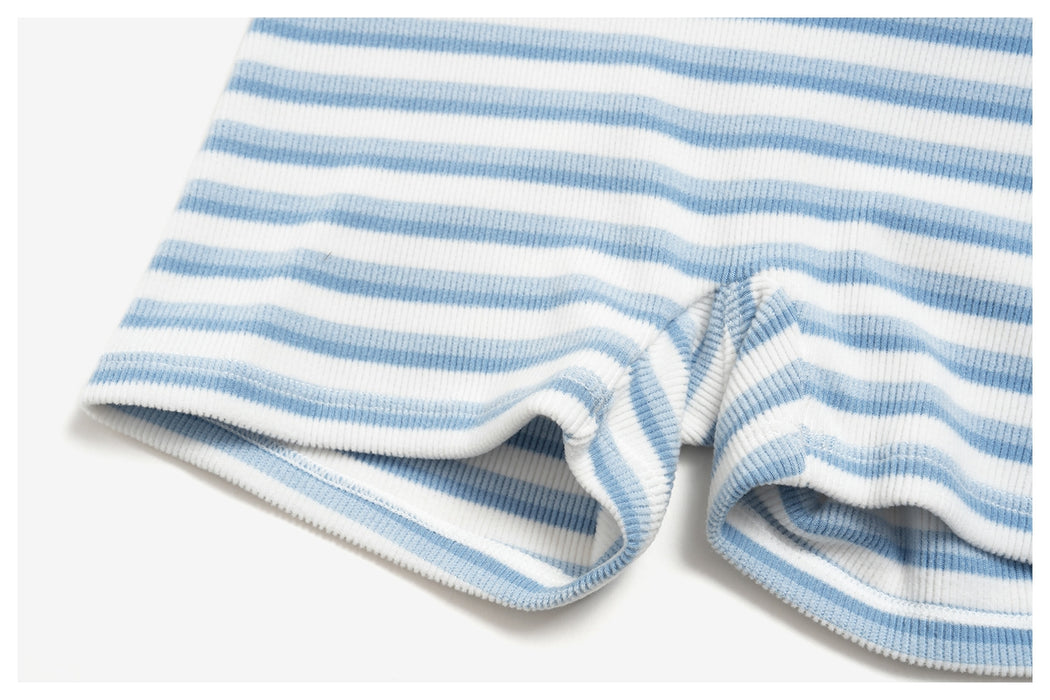 Mimi Stripe Fold-Over Shorts