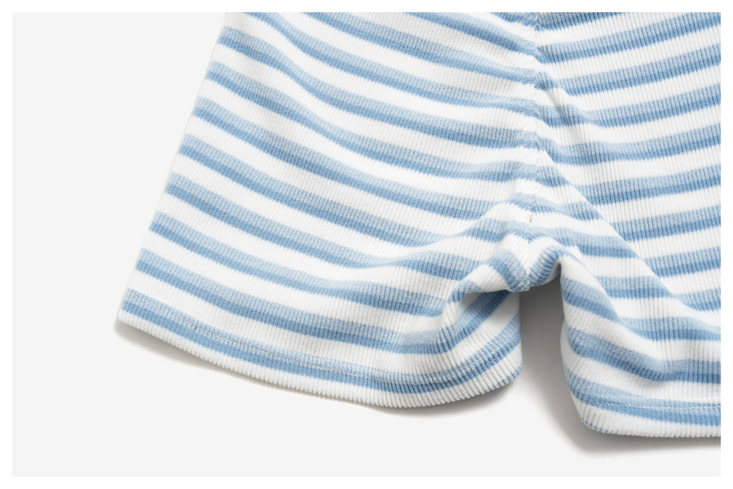 Mimi Stripe Fold-Over Shorts