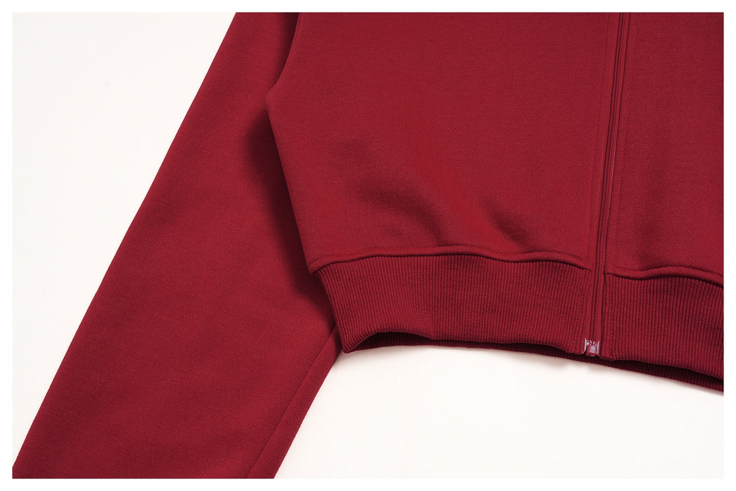 The Cloud-Line Brushed Cotton-Blend Cropped Zip Jacket & Wide-Leg Pants Set