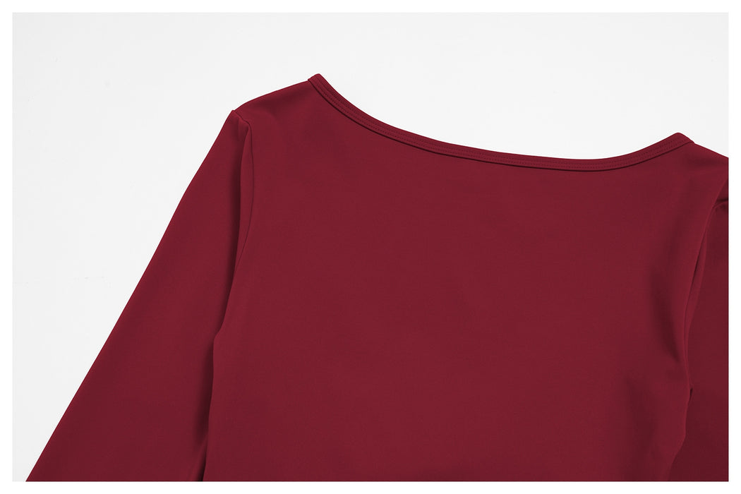 KAIA Brushed Nylon Twist-Front Long-Sleeve Crop Top