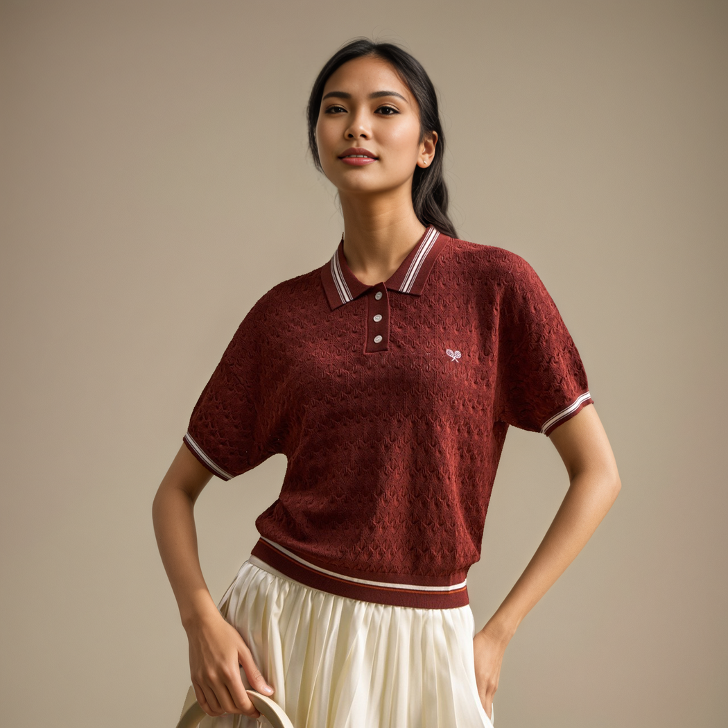 Retro Jacquard Polo – Court Edition