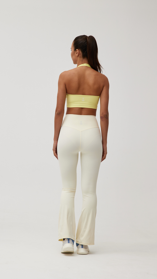 Light Yellow Halter Neck Bliss Sports Bra