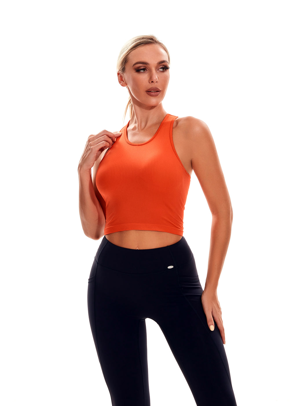 Essential Seamless Ribbed Tank Top with Built In Bra