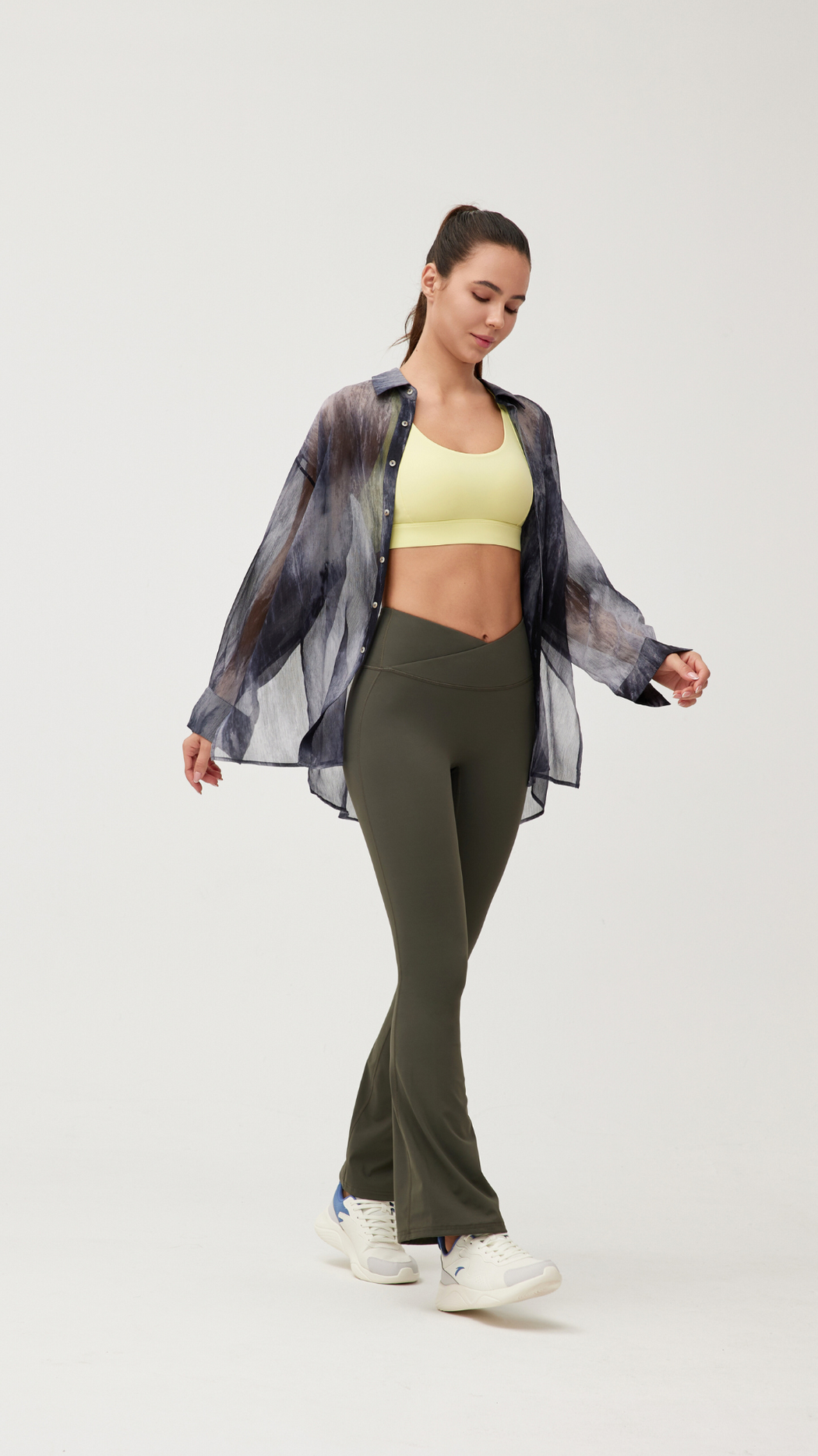 Aurora V Crossover High Waisted  Flare Bootcut Sports Leggings