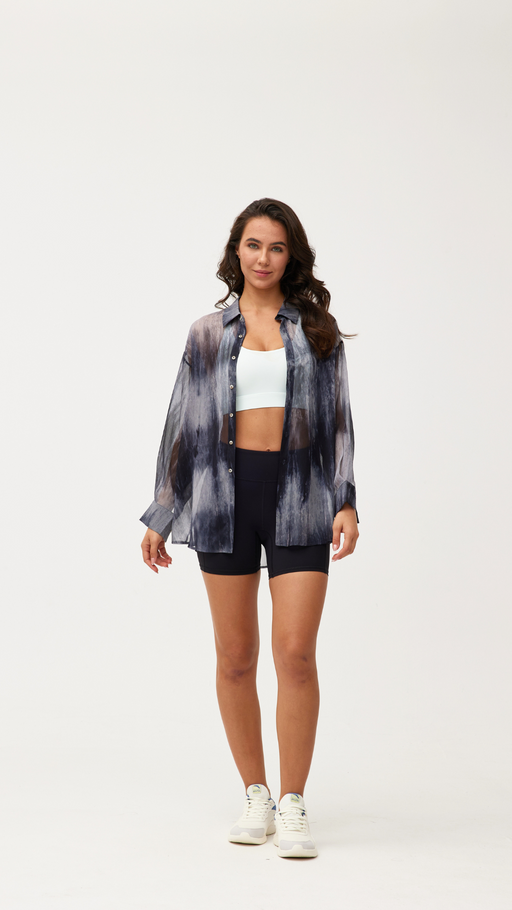 Marble Print Long Sleeve Shirts