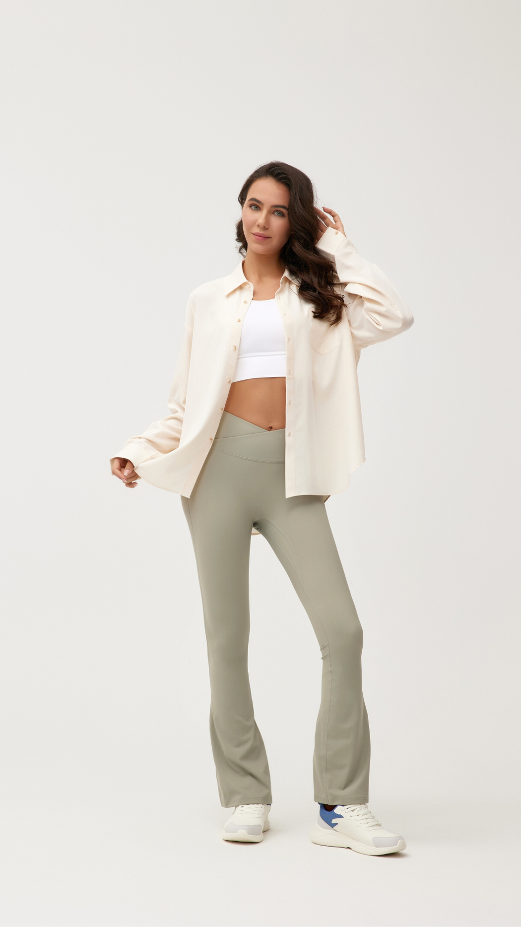 Aurora V Crossover High Waisted  Flare Bootcut Sports Leggings