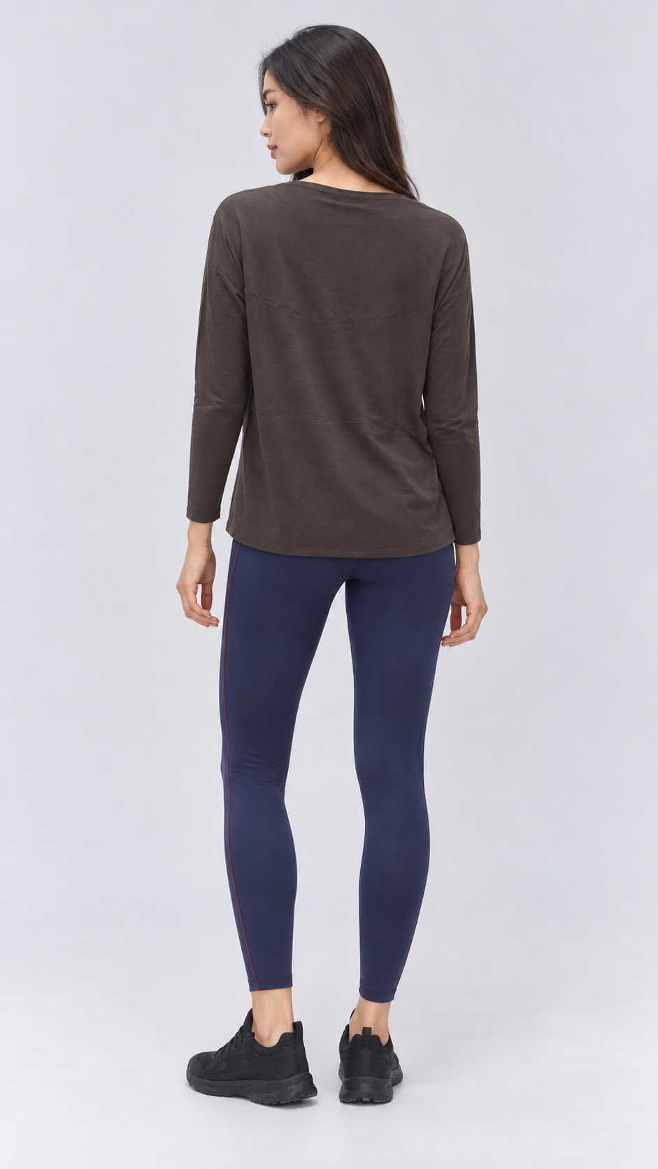 Nara Cotton-Blend Boat Neck Long Sleeve Top