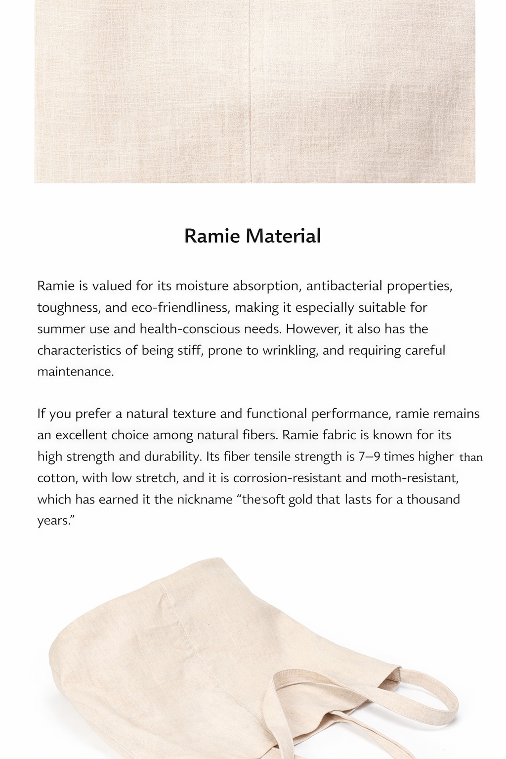 Ramie Carry Tote  Everyday Bag