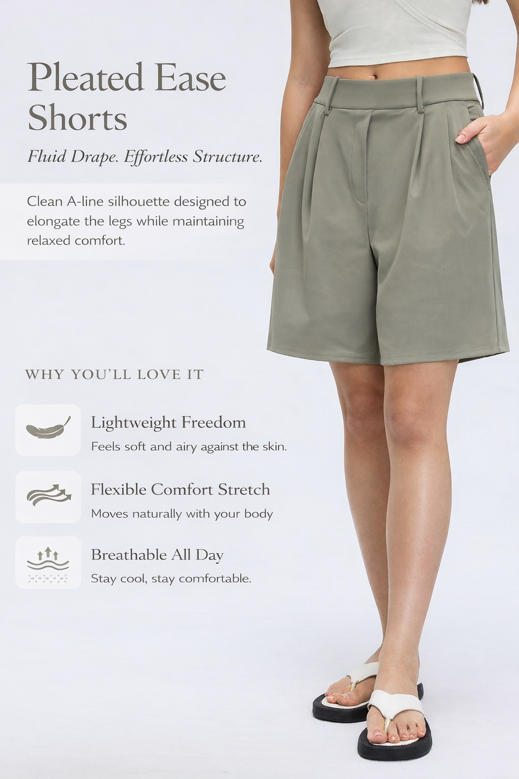 ELAN A-Line High-Waist Shorts