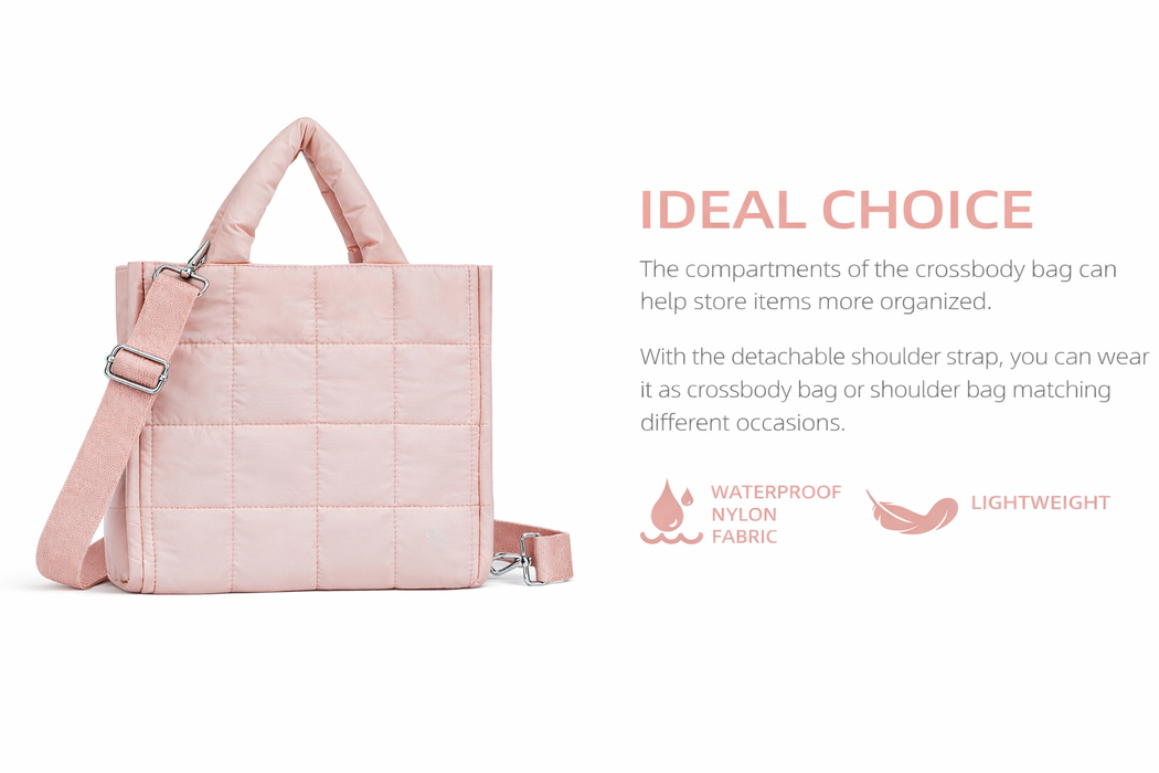 PuffGo Square Crossbody Puffer Bag