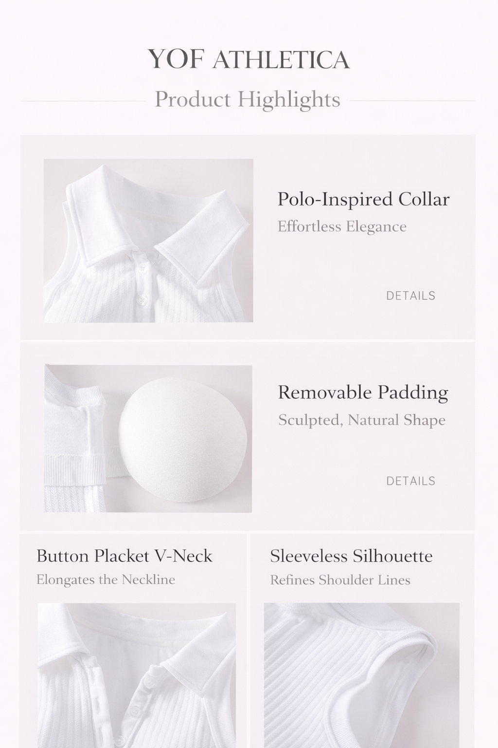 Serein Sleeveless Polo Top