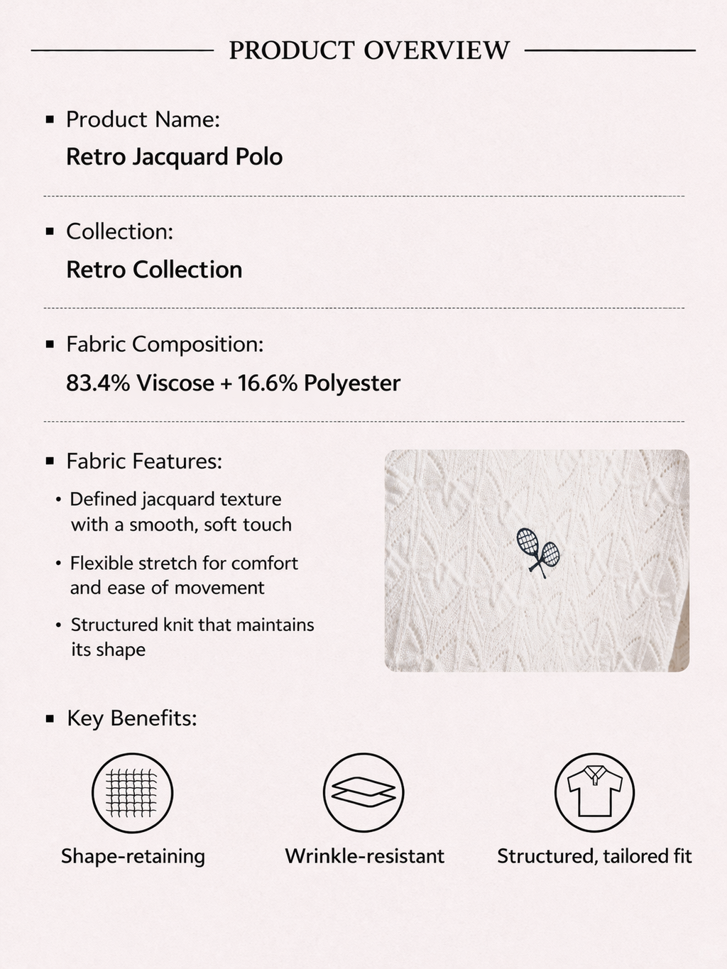 Retro Jacquard Polo – Court Edition