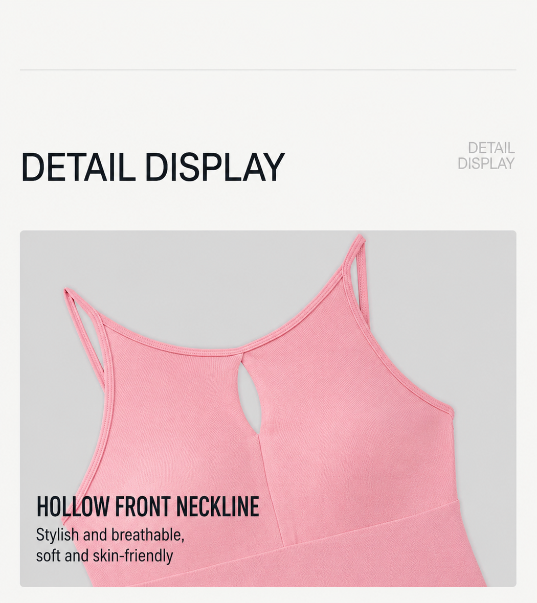 Camille Hollow-Strap Fixed Cup Sports Cami