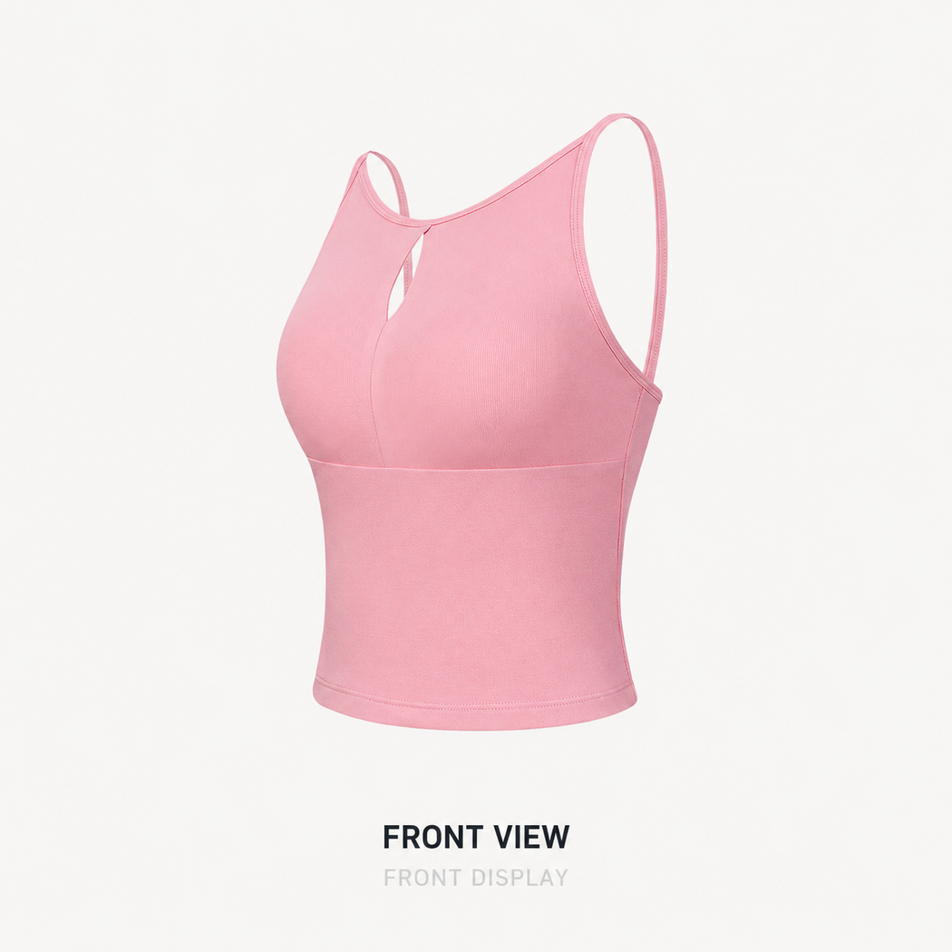 Camille Hollow-Strap Fixed Cup Sports Cami