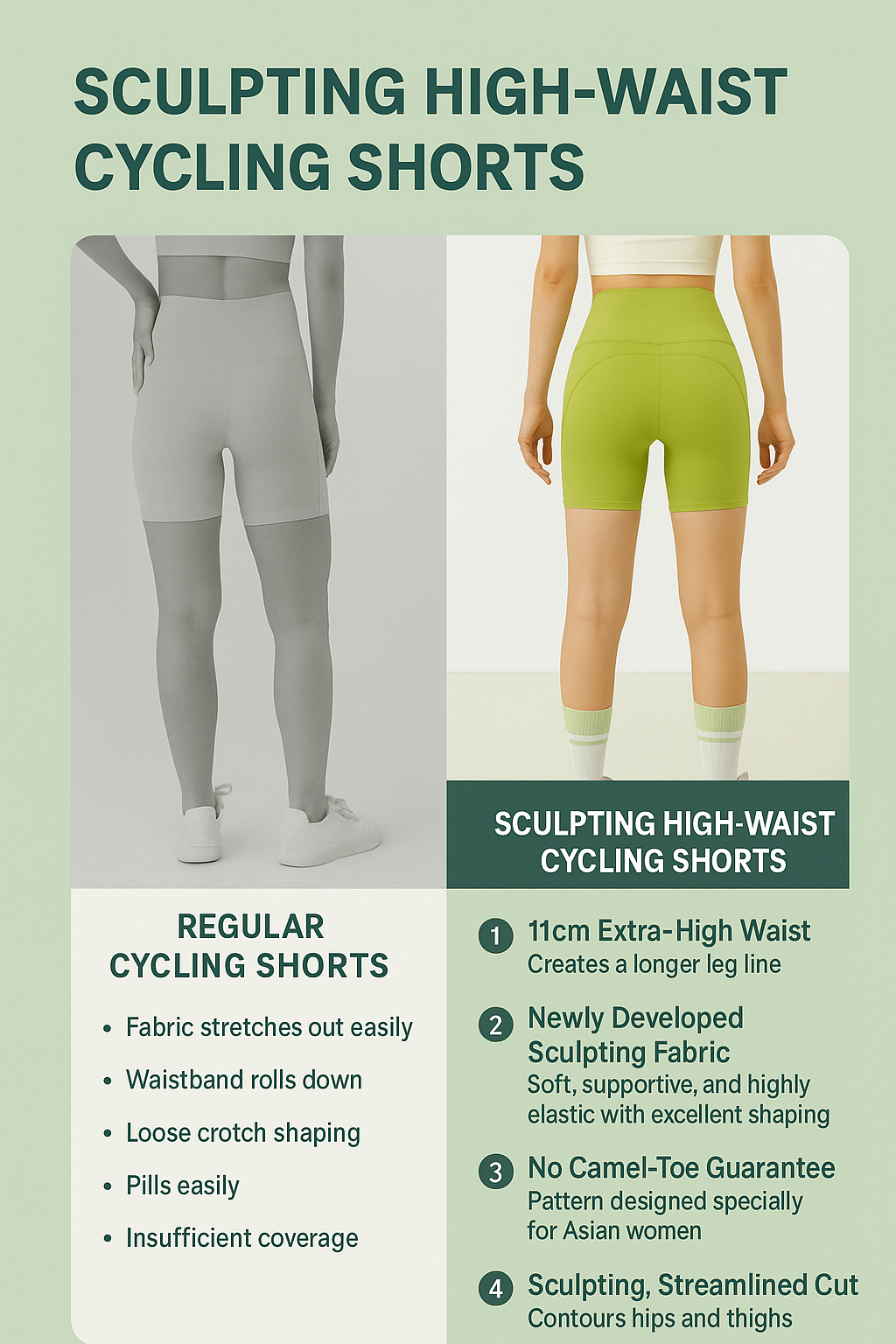 Elevare Sculpt Cycling Shorts 5" Inseam Length