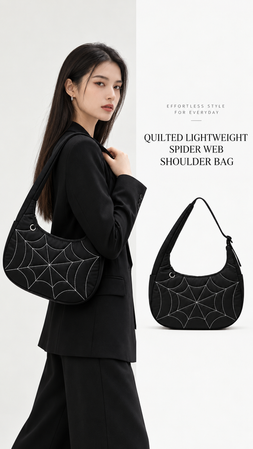 Noctra Spiderweb Crescent Bag
