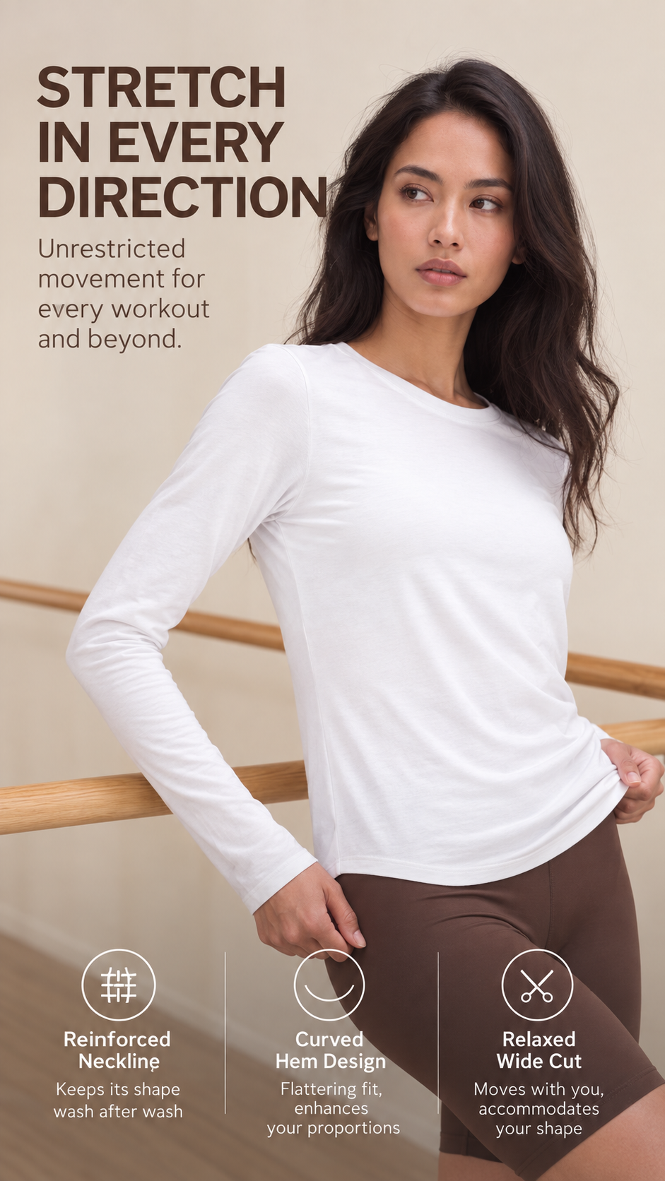 Nara Cotton-Blend Long Sleeve Top