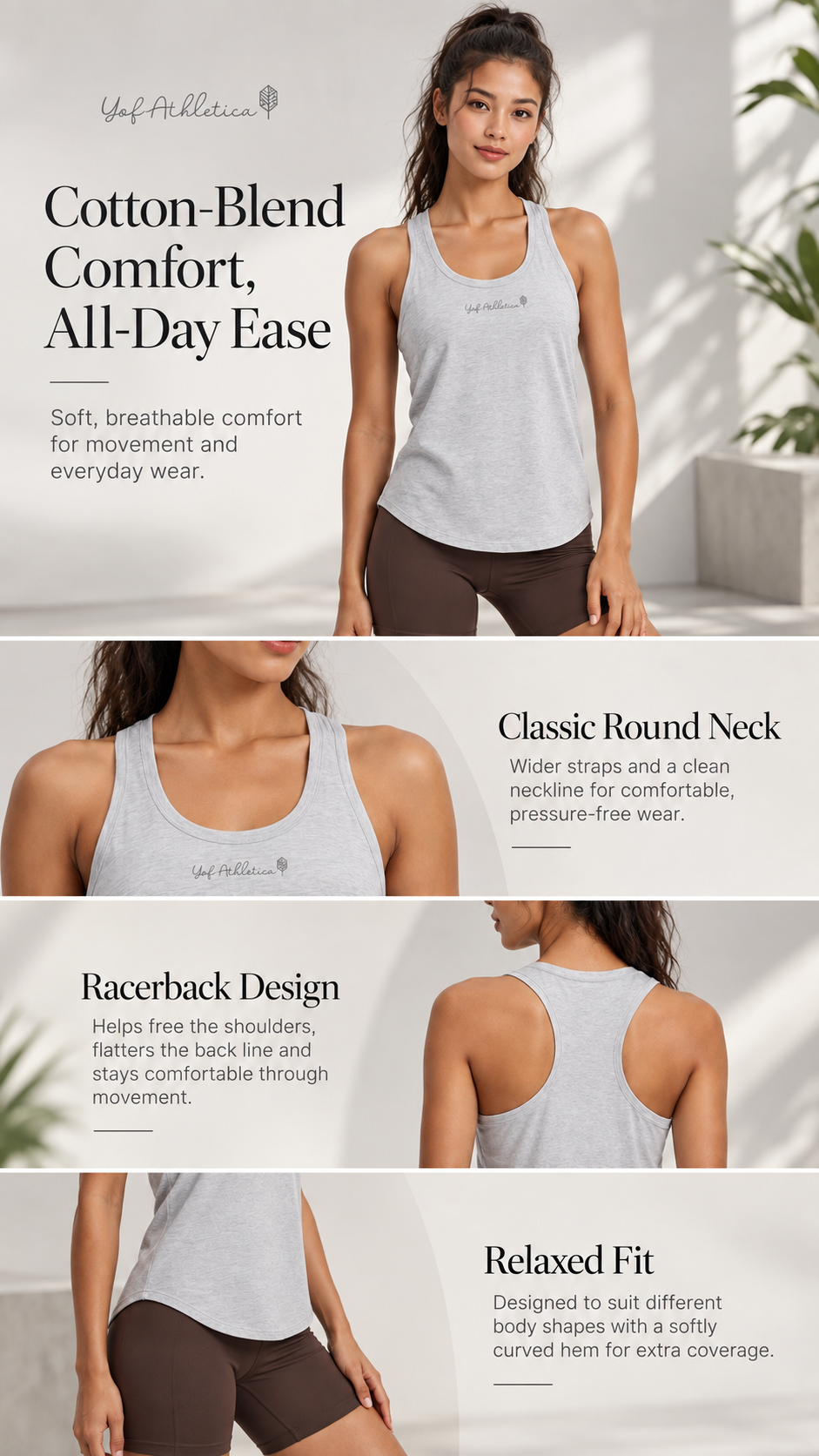 Nara Cotton-Blend Sleeveless Tank Top