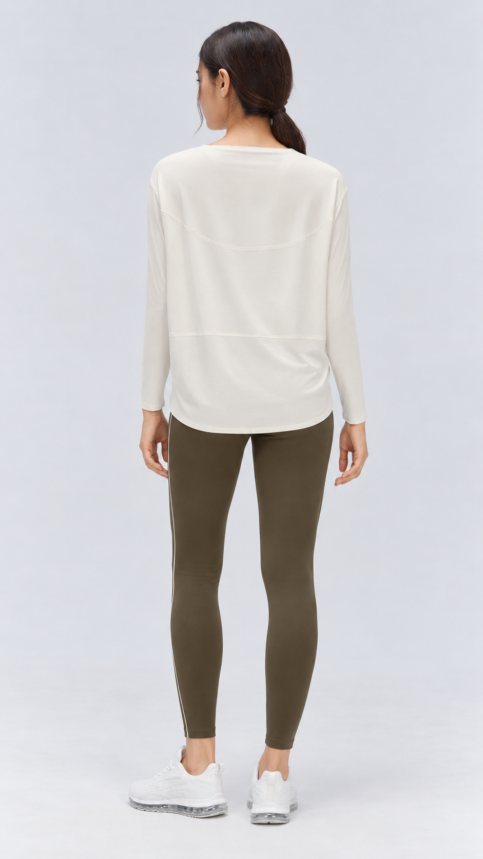 Nara Cotton-Blend Boat Neck Long Sleeve Top
