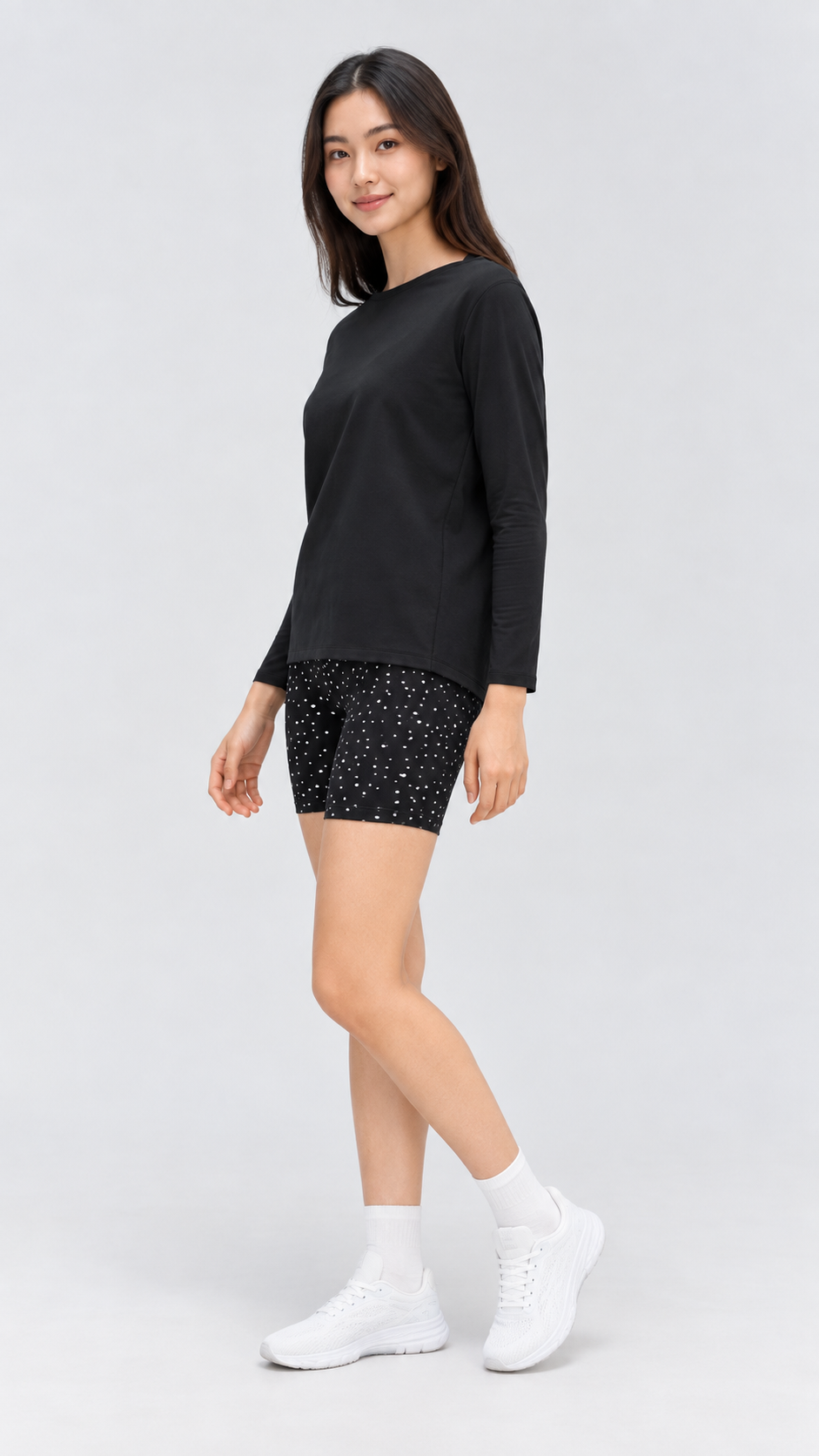 Nara Cotton-Blend Boat Neck Long Sleeve Top