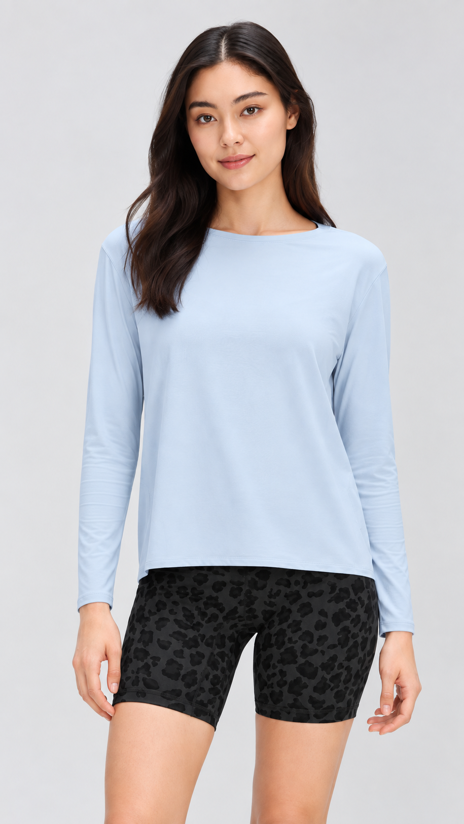 Nara Cotton-Blend Boat Neck Long Sleeve Top