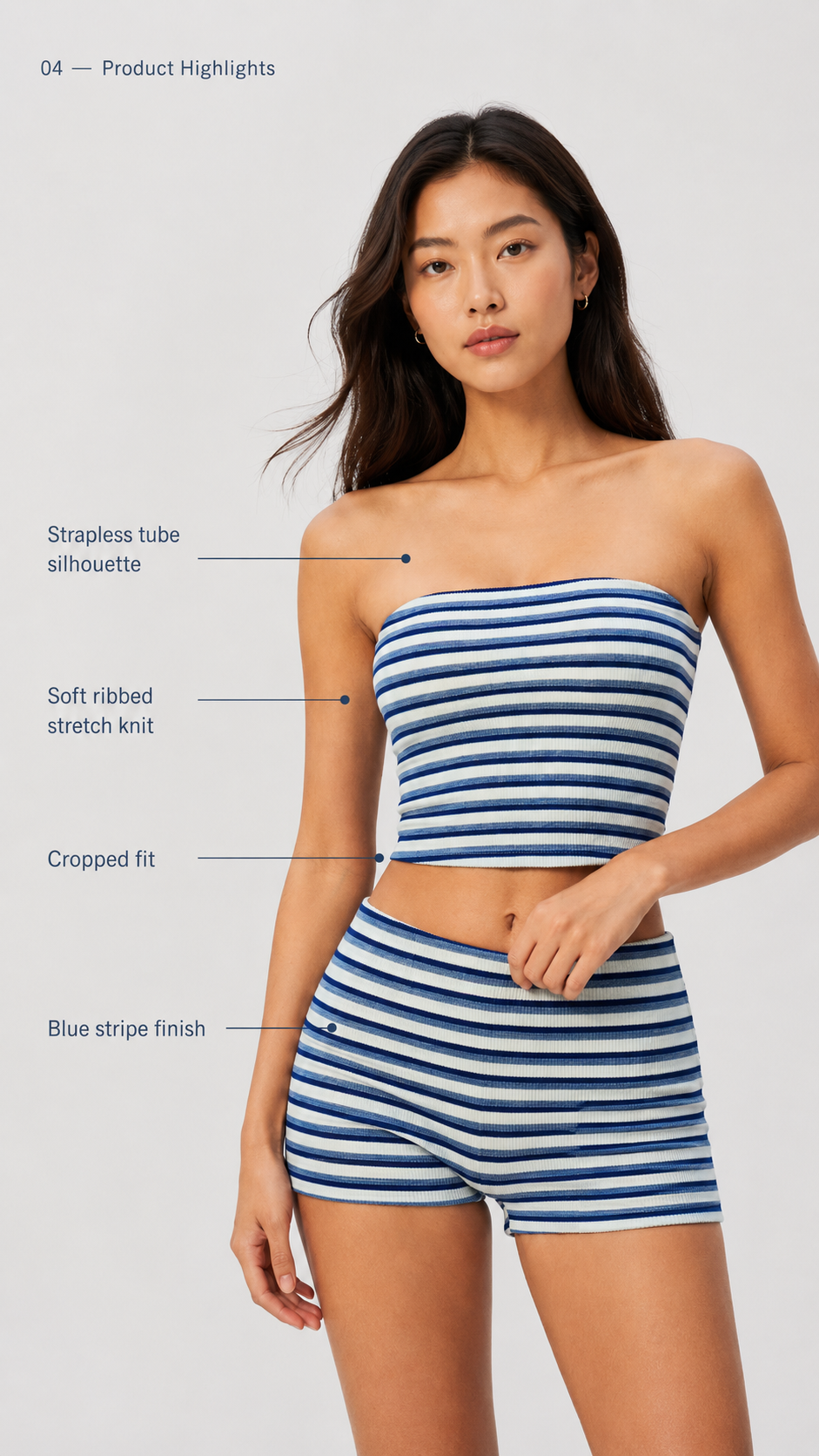 Mimi Stripe Bandeau Top