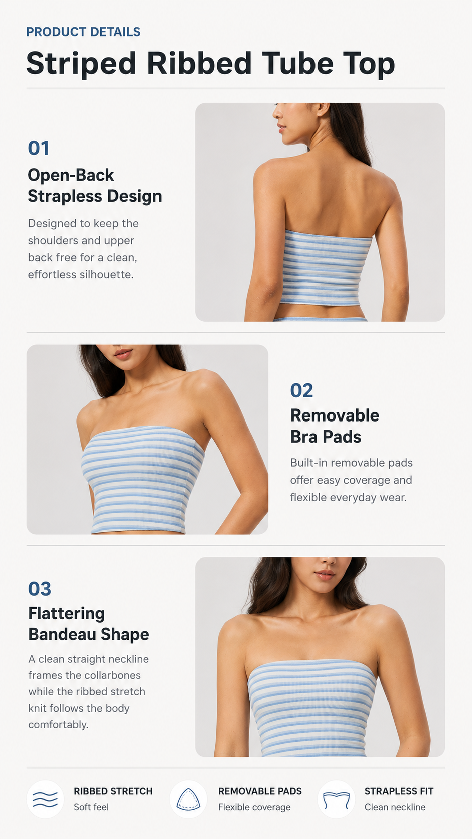Mimi Stripe Bandeau Top