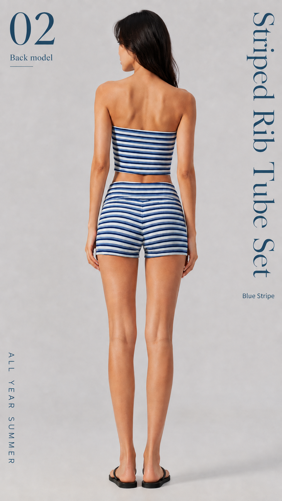 Mimi Stripe Fold-Over Shorts