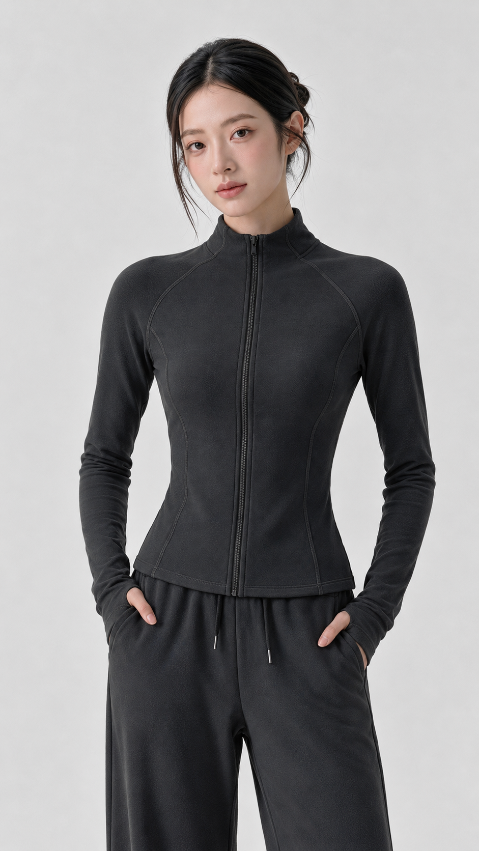 Plum Soft-Fleece Contour Jacket