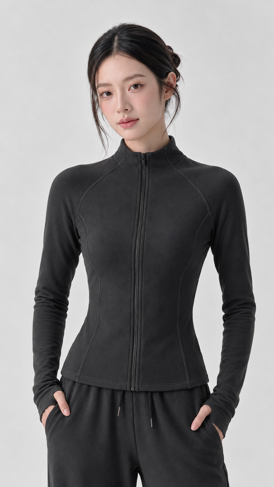 Plum Soft-Fleece Contour Jacket