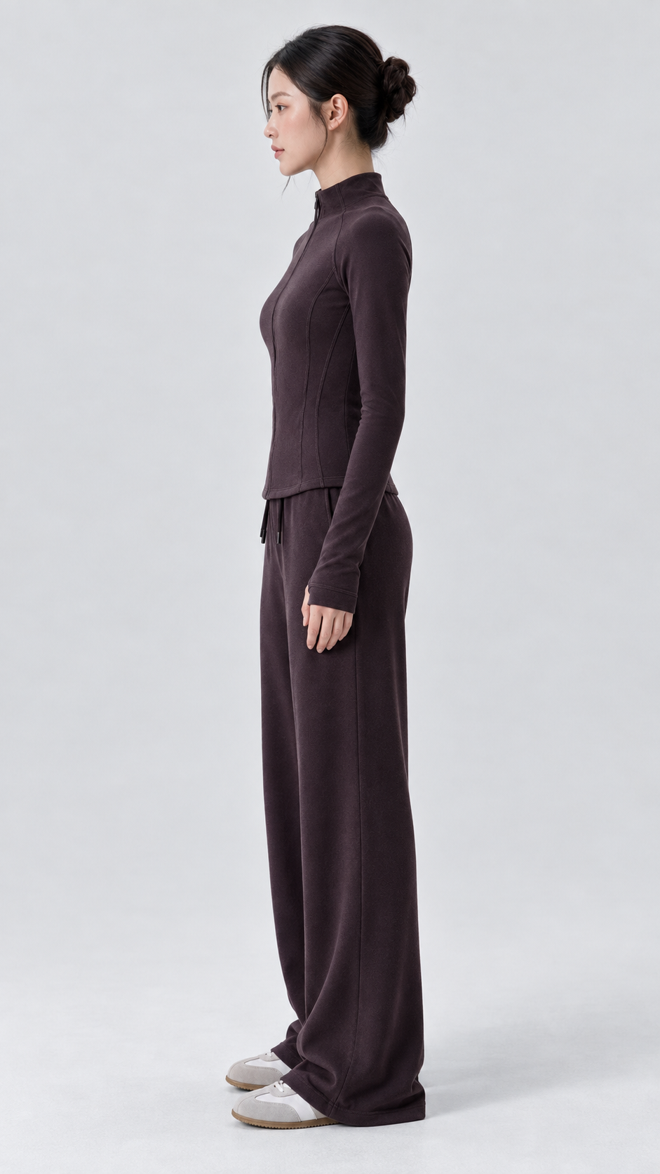 Plum Soft-Fleece Contour Jacket