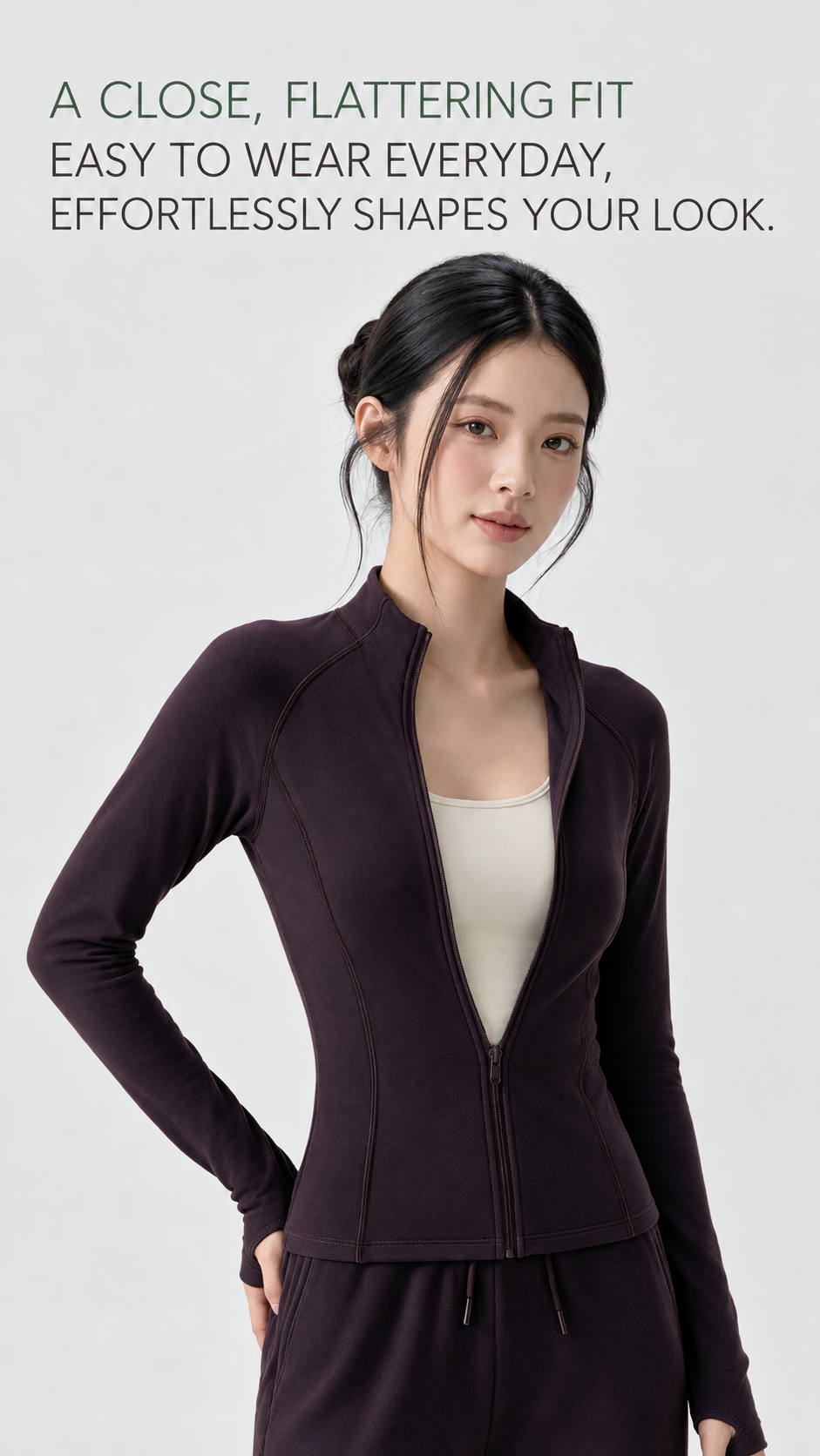 Plum Soft-Fleece Contour Jacket