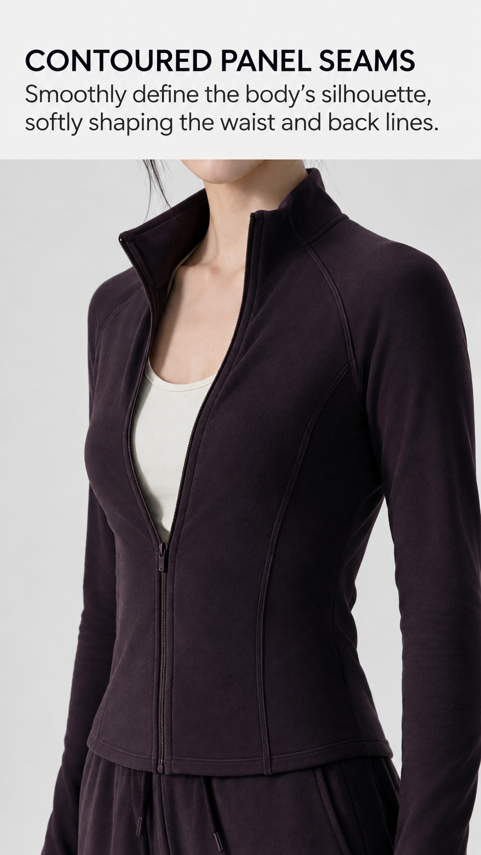 Plum Soft-Fleece Contour Jacket