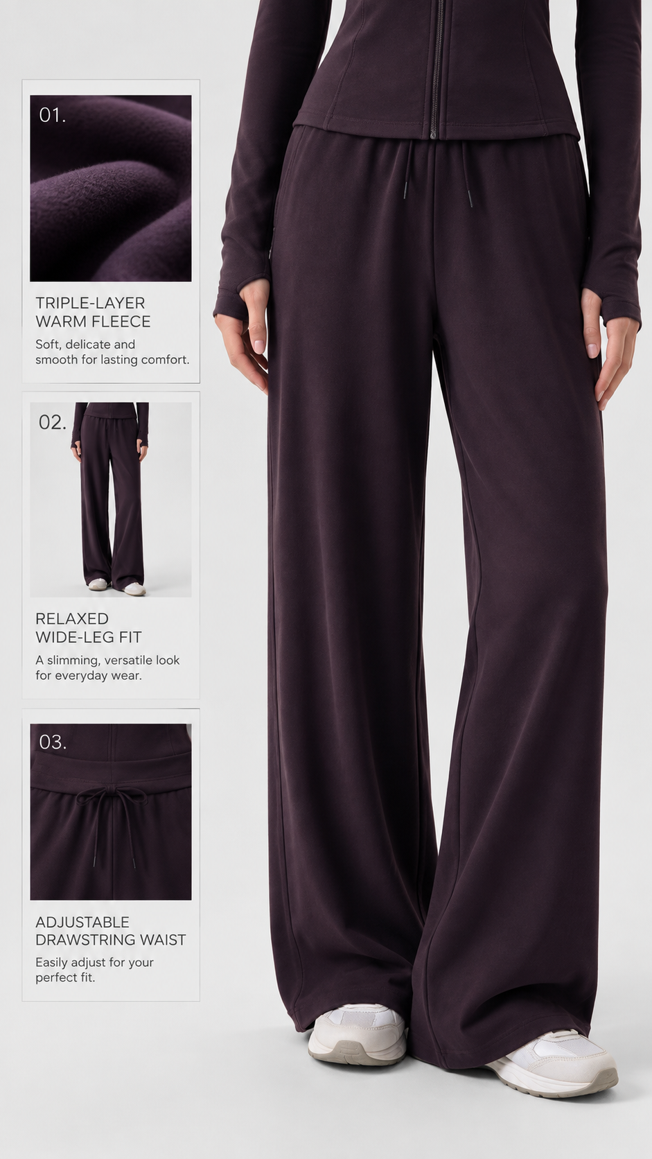 Plum Soft-Fleece Pants
