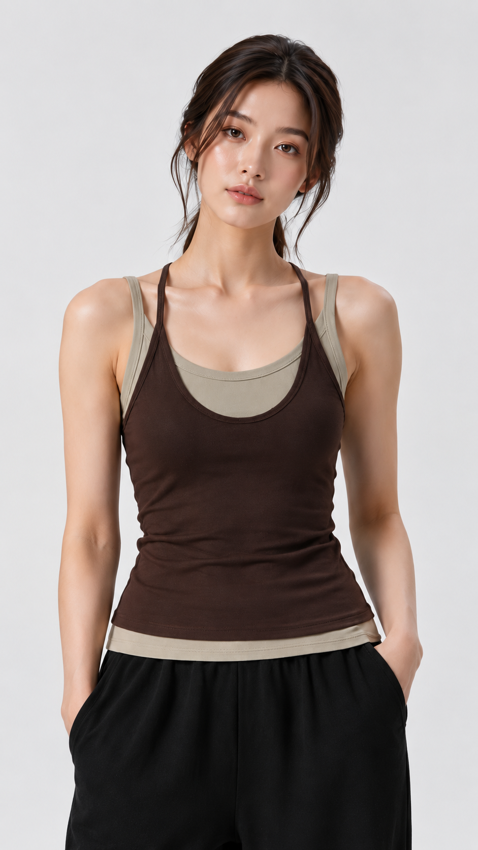 Elowen Layered Cross-Back Padded Tank