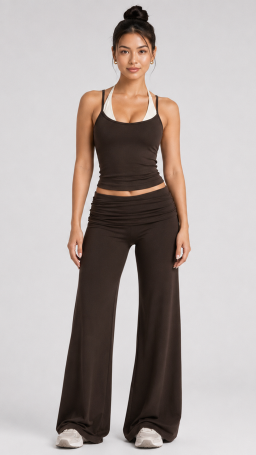 Vela Duo-Layer Wide-Leg Set (Top & Bottom)