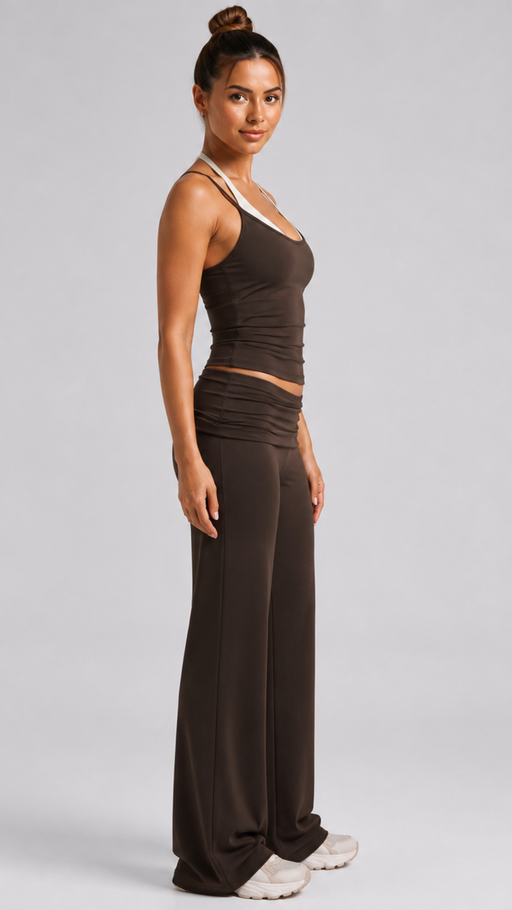 Vela Duo-Layer Wide-Leg Set (Top & Bottom)