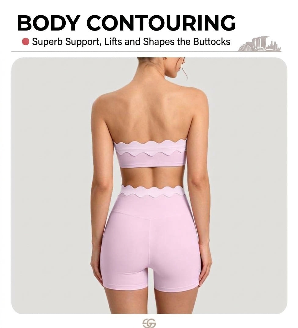 Ondine Scalloped Tube Top & Short Set
