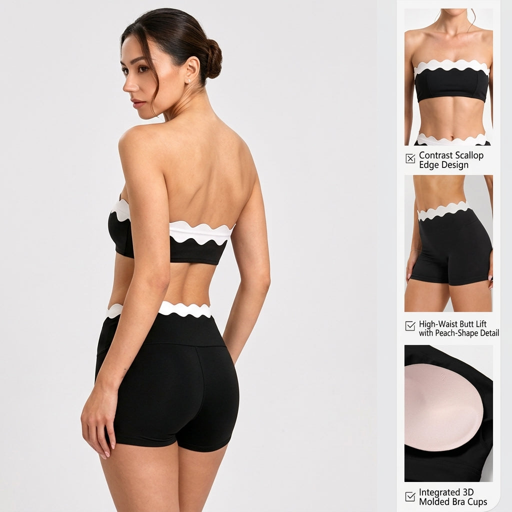 Ondine Scalloped Tube Top & Short Set