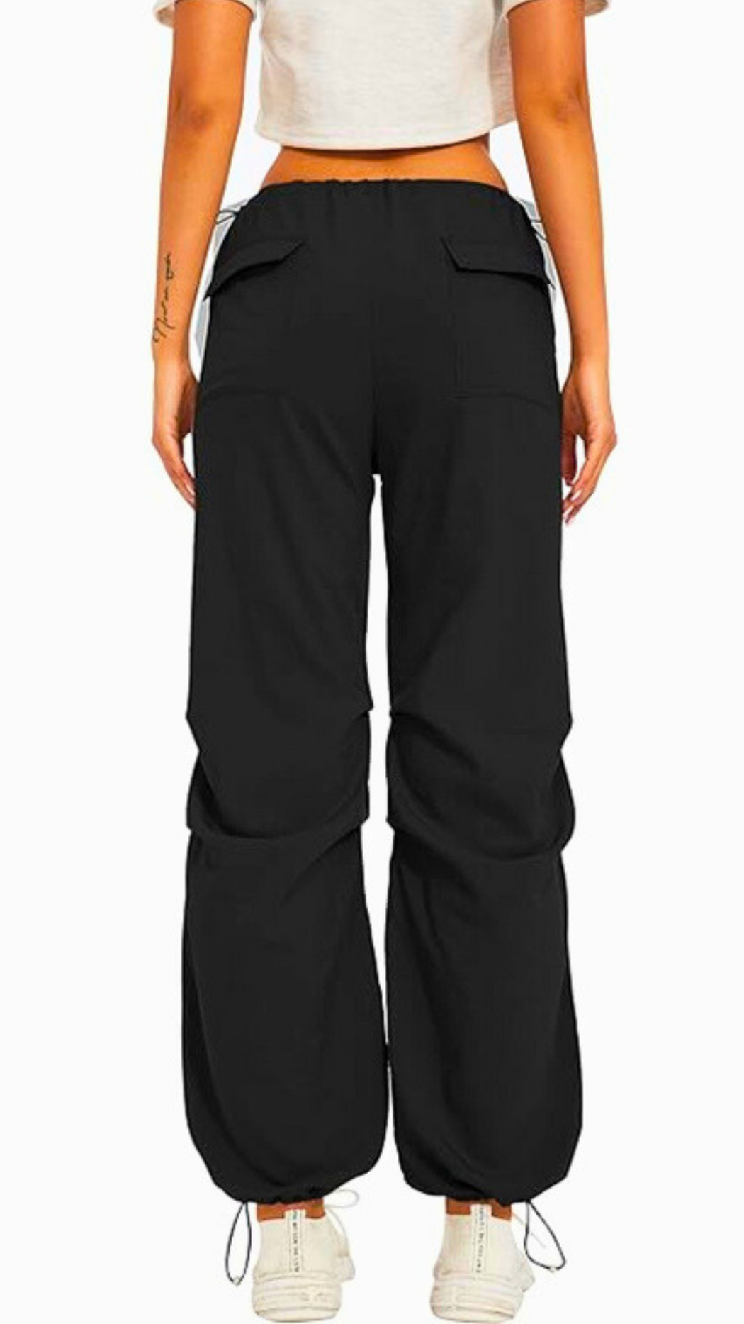 High Waist Adjustable Ruched Cargo Pants