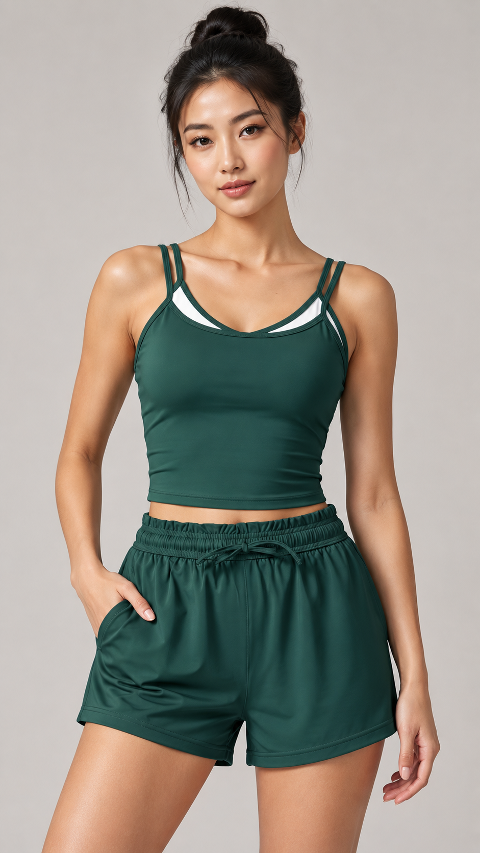 Tavi Double-Strap Tank & Sports Shorts Set