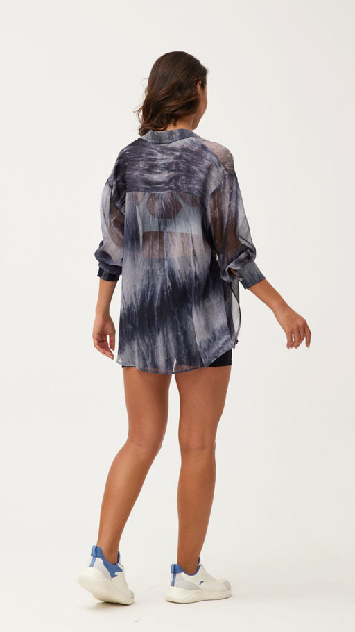 Marble Print Long Sleeve Shirts