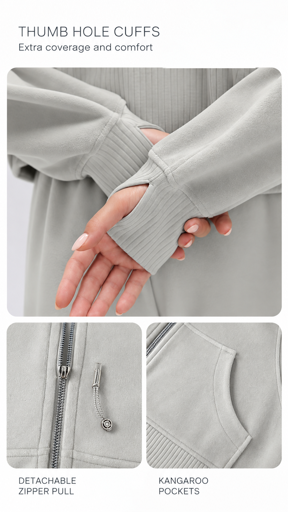 Mirae Ultra-Soft Fleece Zip Hoodie & Snap-Button Wide-Leg Pants Set