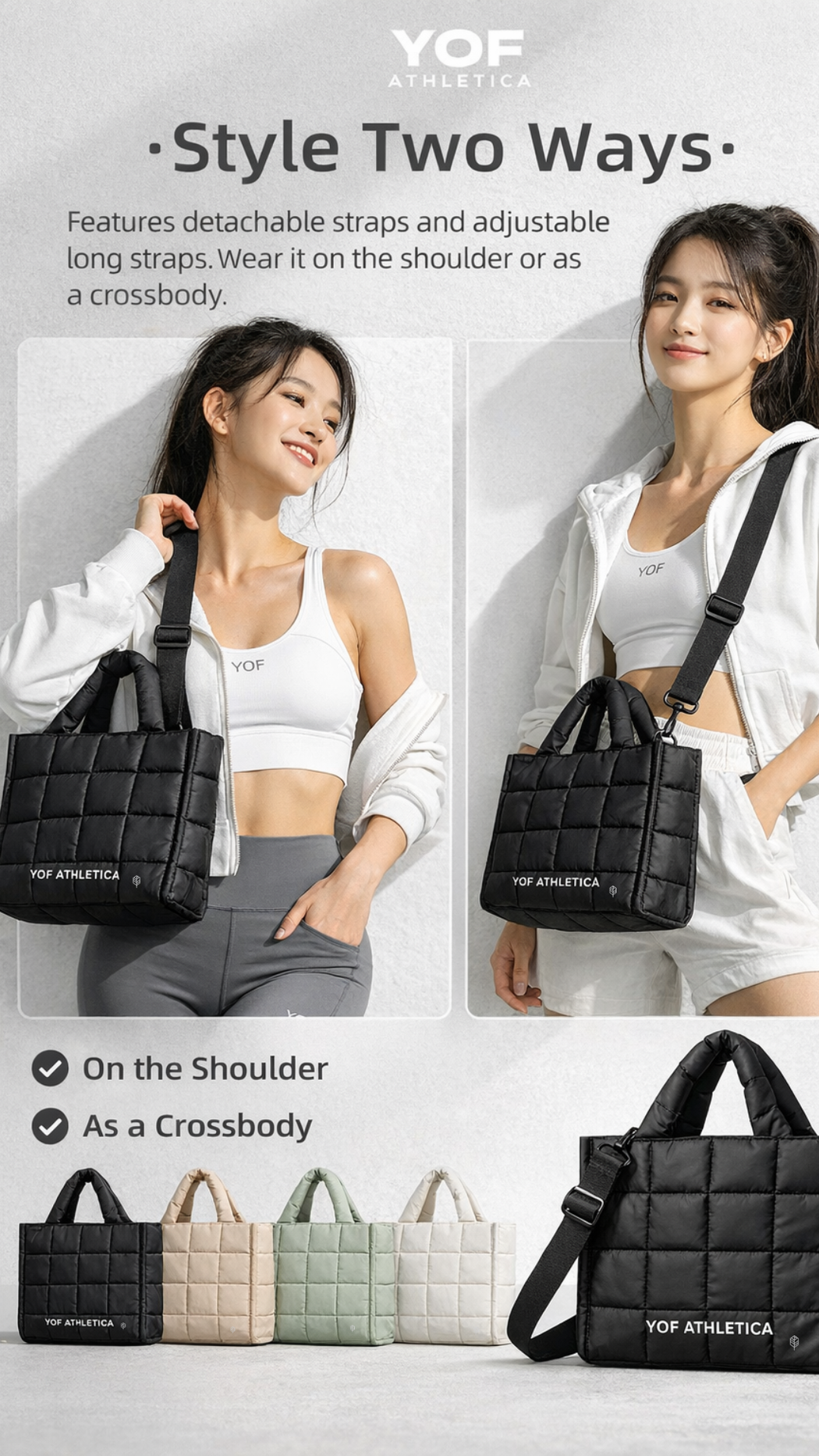 PuffGo Square Crossbody Puffer Bag