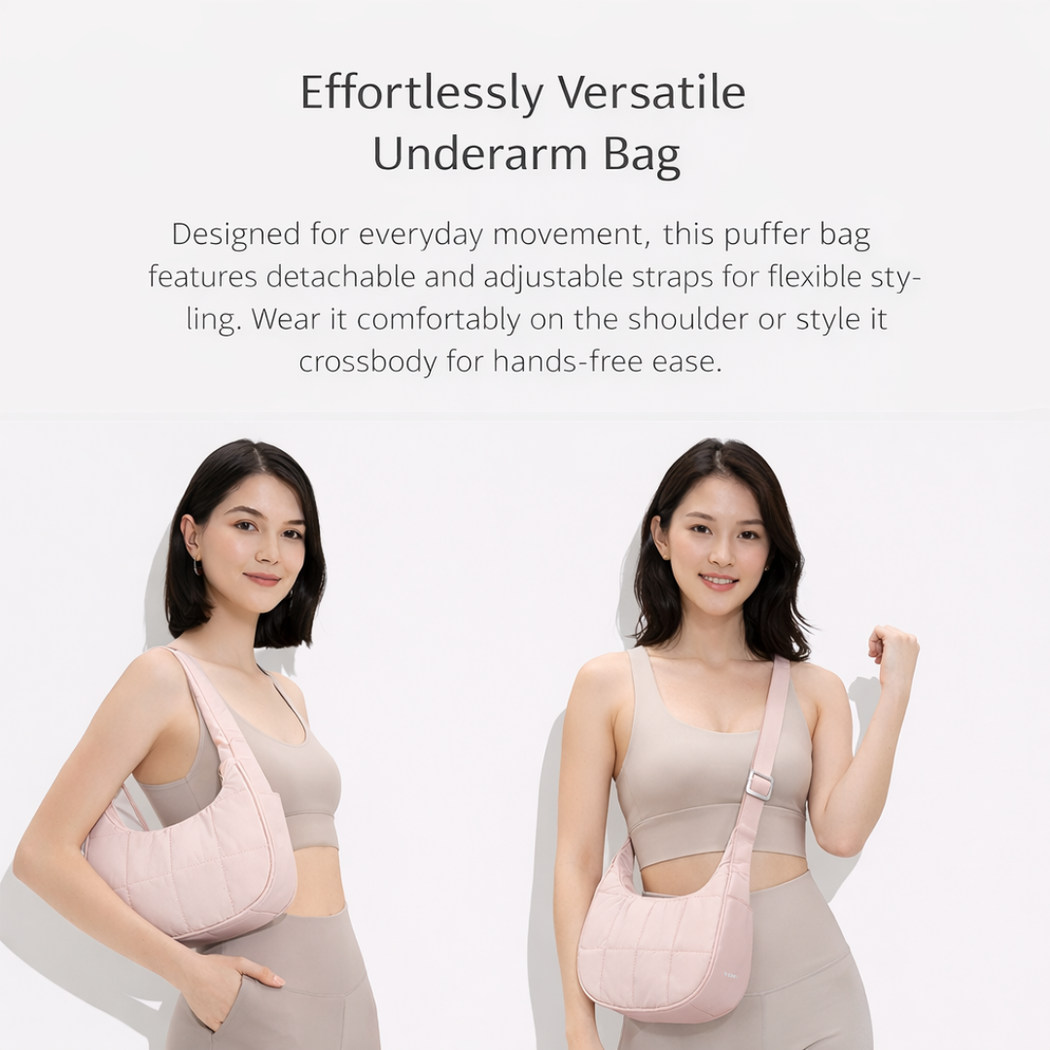 PuffGo Quilted Shoulder Tote