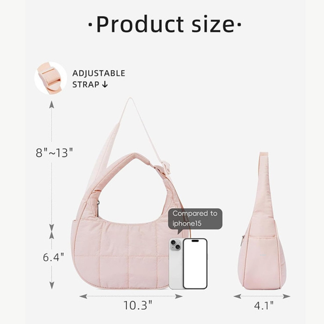 PuffGo Quilted Shoulder Tote