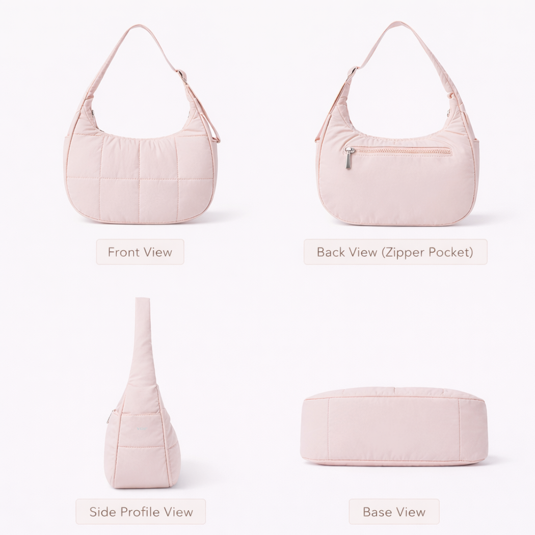 PuffGo Quilted Shoulder Tote