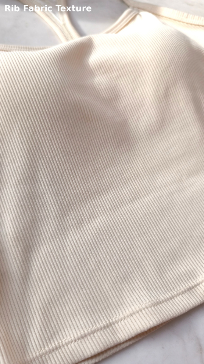 Aura Ribbed Top with Built In Fixed Padding